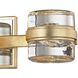 Splash LED 18.25 inch Gold Leaf Bath And Vanity Wall Light, Clear Pressed Glass
