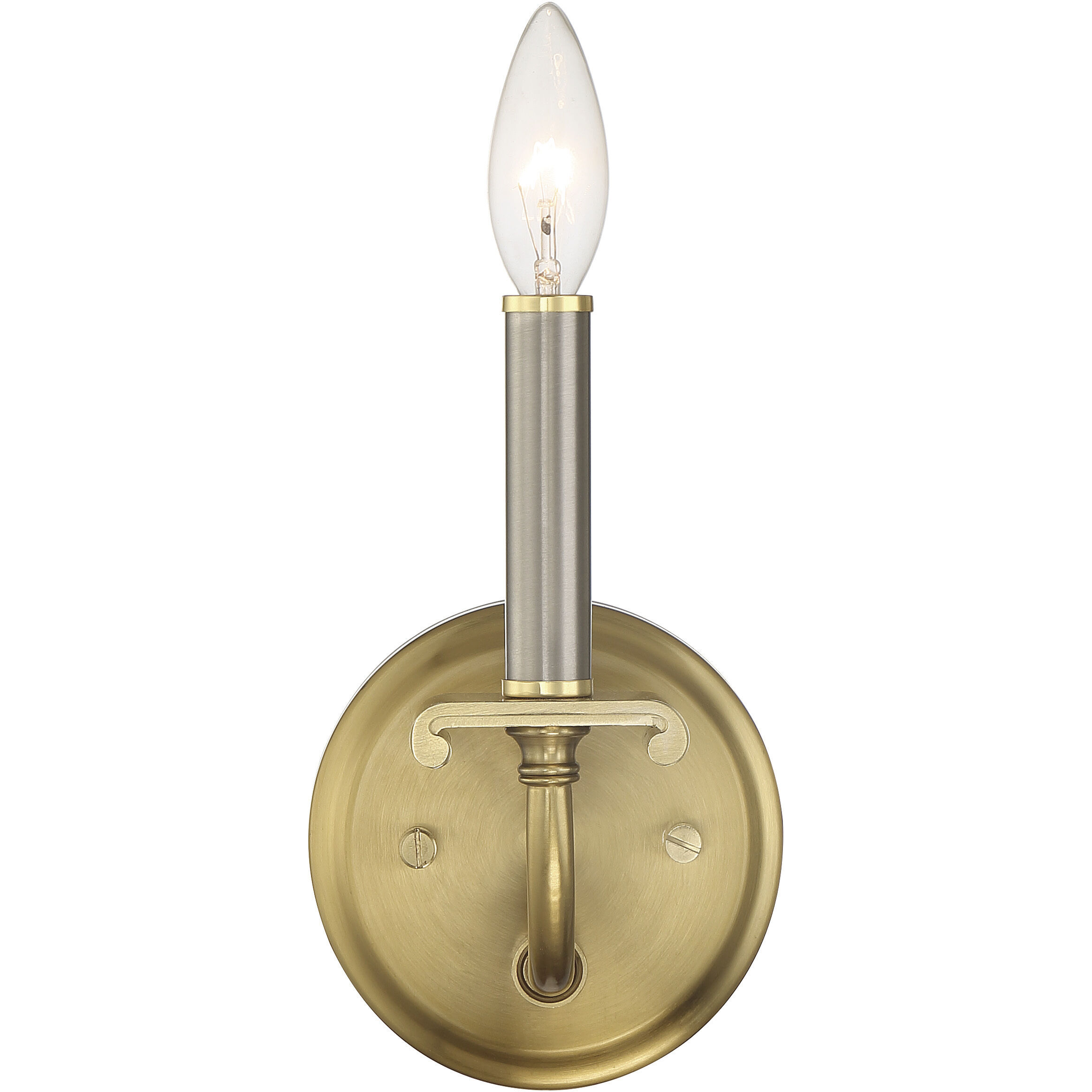 Stanza 1 Light 5 inch Brushed Polished Nickel / Satin Brass Wall Sconce Wall Light