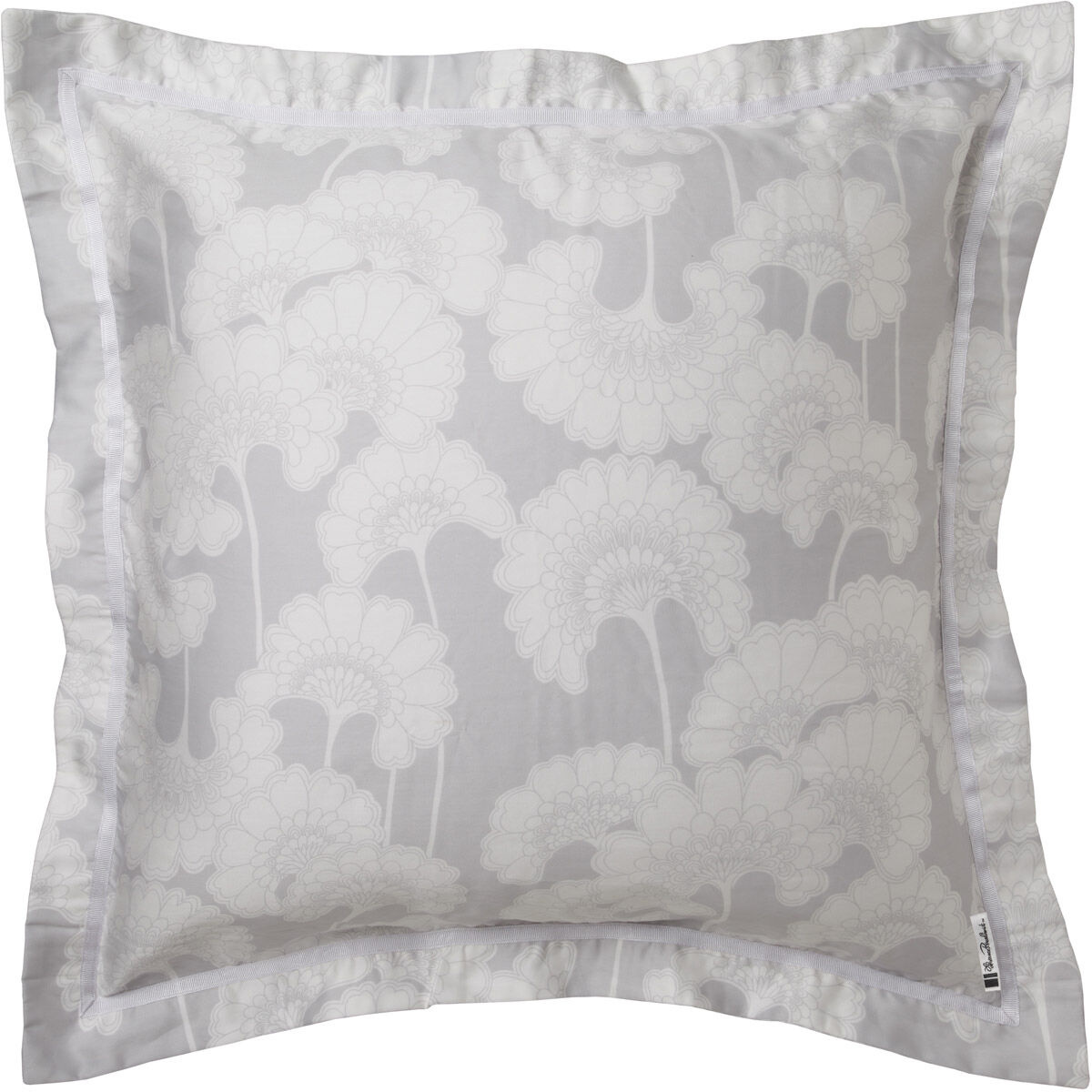Japanese Floral 26 X 26 inch Light Gray, Ivory Euro Sham