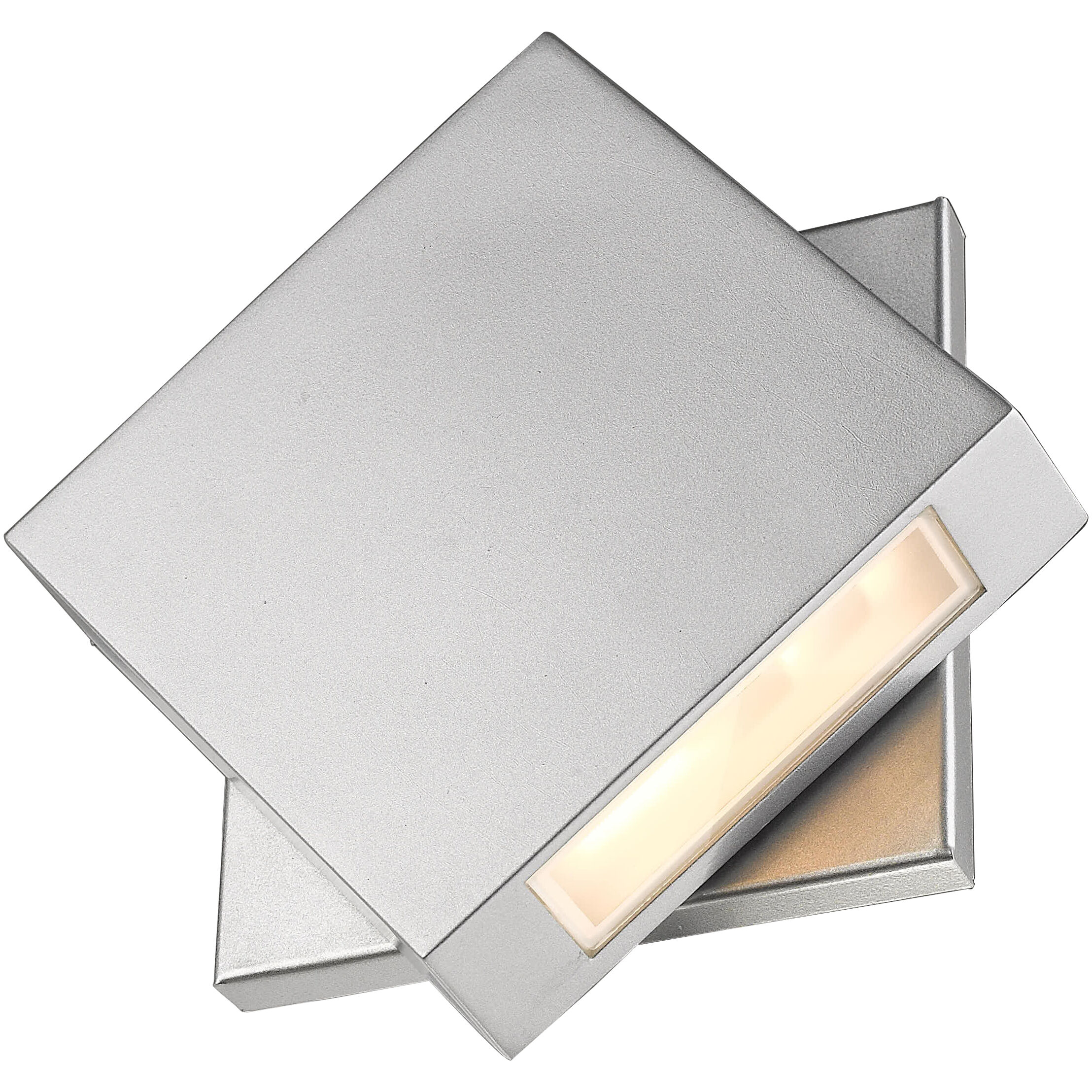 Quadrate LED 9.25 inch Silver Outdoor Wall Light