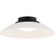 Luna LED 13.88 inch Matte Black Flush Mount Ceiling Light in Matte Black and Frosted Glass