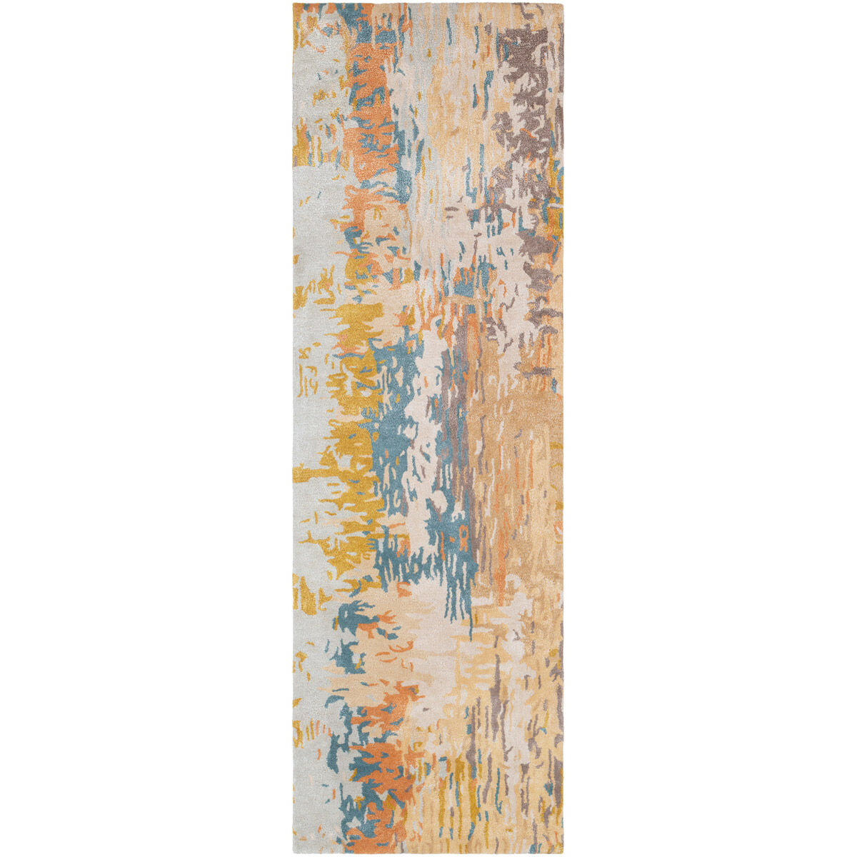 Utica 63 X 39 inch Camel/Light Gray/Teal/Khaki/Mustard Rugs, Rectangle