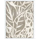 Mudcloth Foliage Beige and Brown and Neutral and White Framed Art