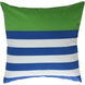 Dann Foley 24 inch Green and White and Navy Blue Decorative Pillow