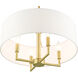 Meridian 4 Light 18 inch Satin Brass Pendant Chandelier Ceiling Light