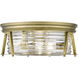 Cape Harbor 3 Light 16 inch Rubbed Brass Flush Mount Ceiling Light