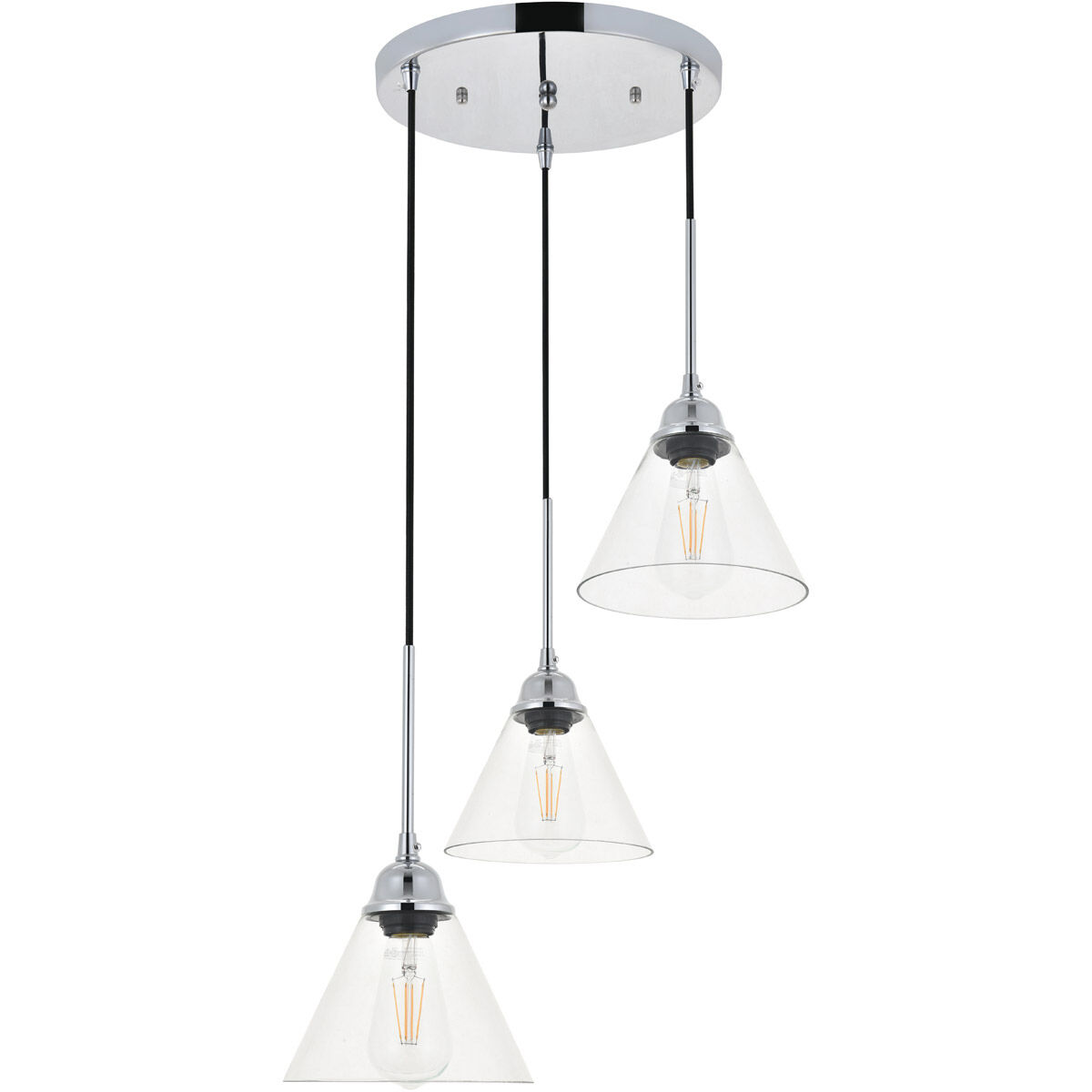 Histoire 3 Light 17.9 inch Chrome Pendant Ceiling Light