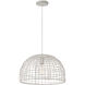 Bohemian 1 Light 18 inch White Rattan Pendant Ceiling Light