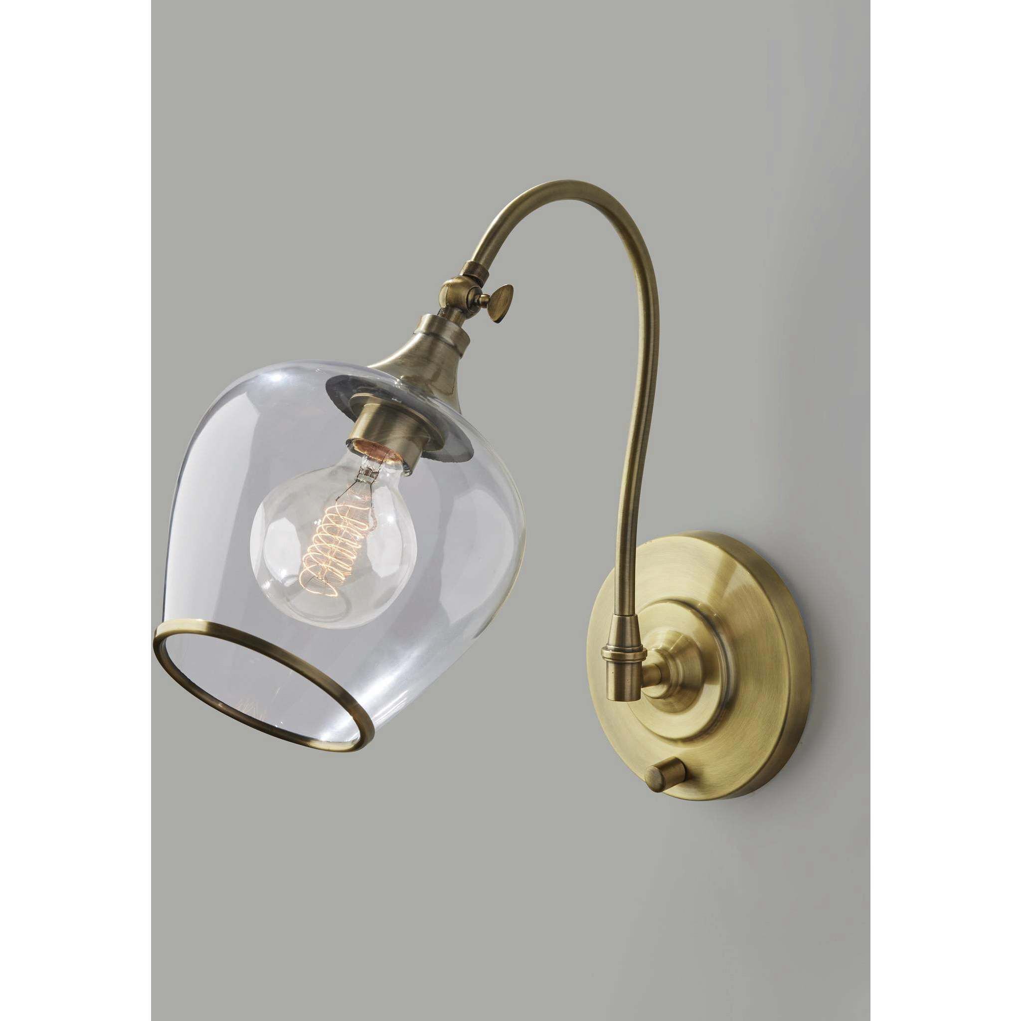 Bradford 1 Light 7 inch Antique Brass Wall Lamp Wall Light
