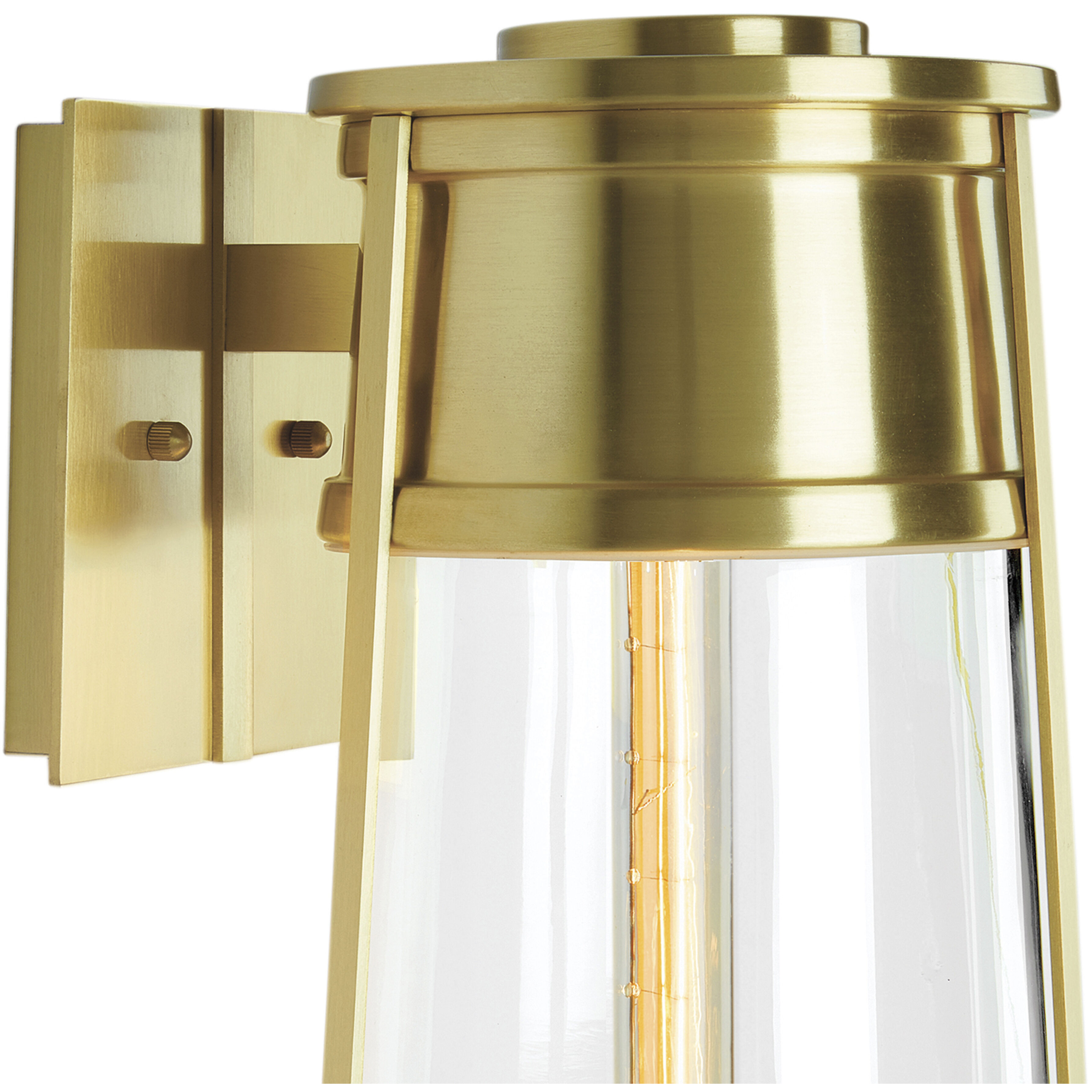 Cone 1 Light 12.75 inch Satin Brass Outdoor Wall Sconce
