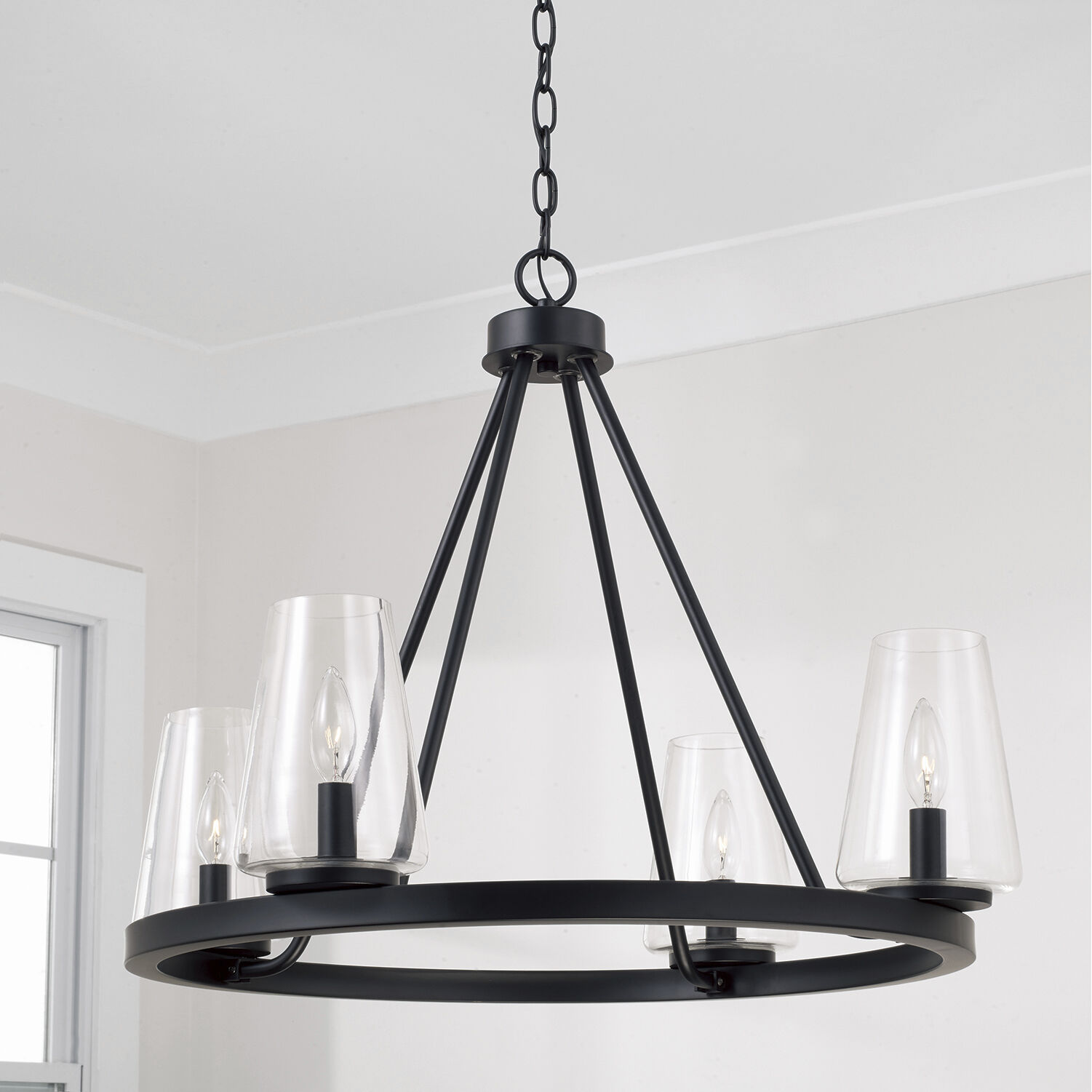 Aaron 4 Light 28 inch Matte Black Chandelier Ceiling Light