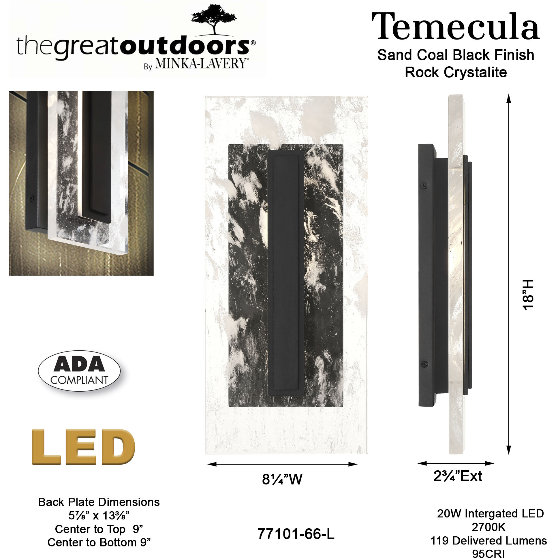 Temecula Outdoor Wall Sconce in Sand Coal, Great Outdoors