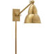 French Library2 20 inch 15 watt Hand-Rubbed Antique Brass Single Arm Wall Lamp Wall Light