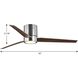 Chase 56 inch Brushed Nickel with Silver/American Walnut Blades Hugger Ceiling Fan, Progress LED