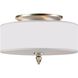 Luxo 3 Light 14 inch Satin Nickel Semi Flush Ceiling Light