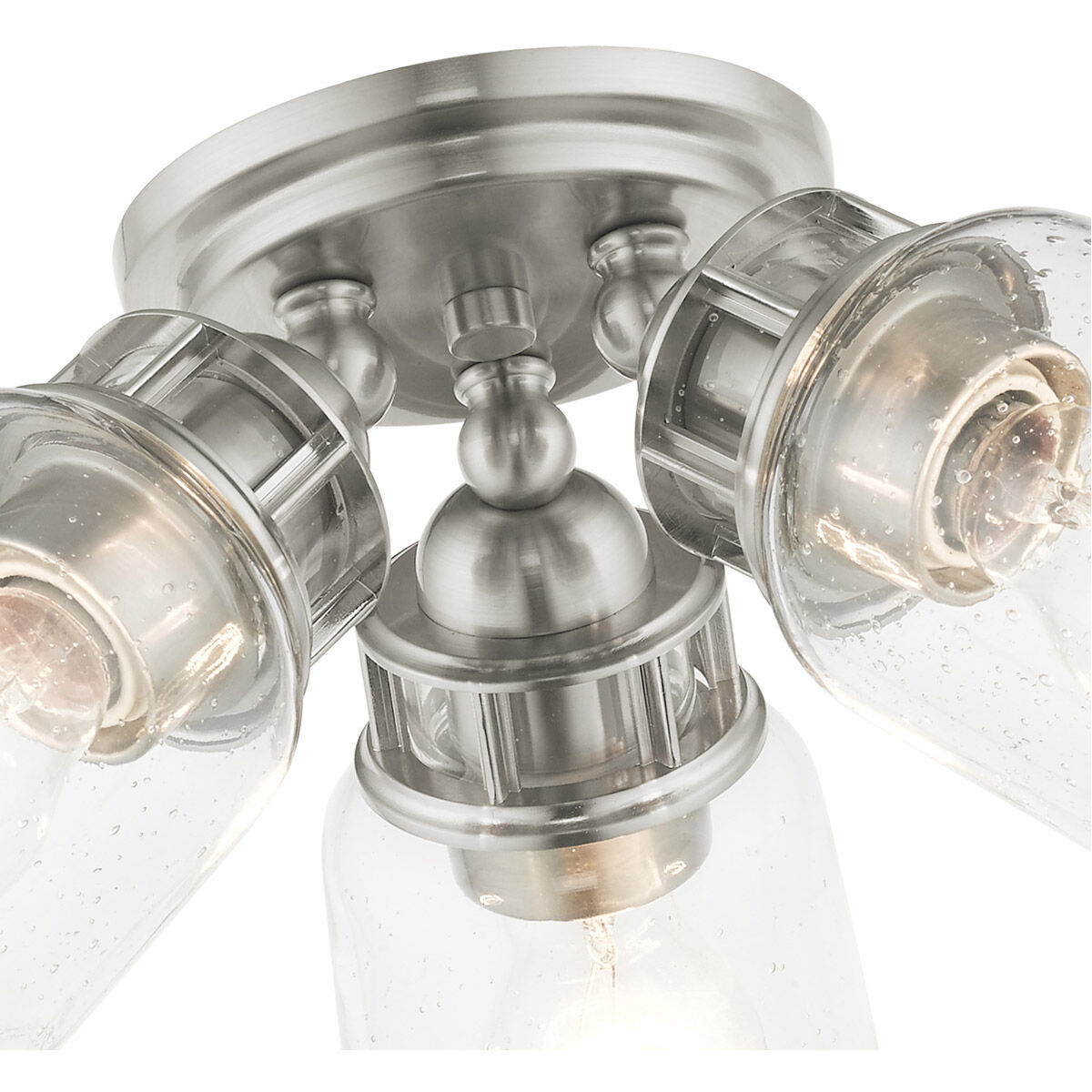 Lawrenceville 3 Light 16 inch Brushed Nickel Flush Mount Ceiling Light