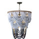 Ombre 6 Light 24 inch Blue Chandelier Ceiling Light