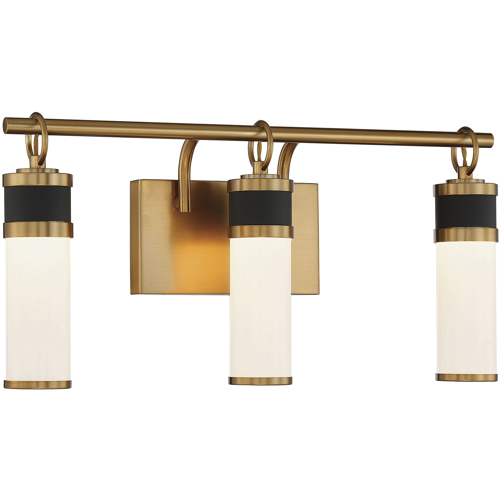 Abel LED 21 inch Black with Warm Brass Accents Bathroom Vanity Light Wall Light