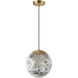 Eris 1 Light 9.75 inch Aged Brass with Smoke Pendant Ceiling Light