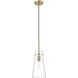 Kira 1 Light 6.5 inch Modern Gold Pendant Ceiling Light