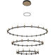 Albany LED 59.5 inch Brass and Black Chandelier Ceiling Light