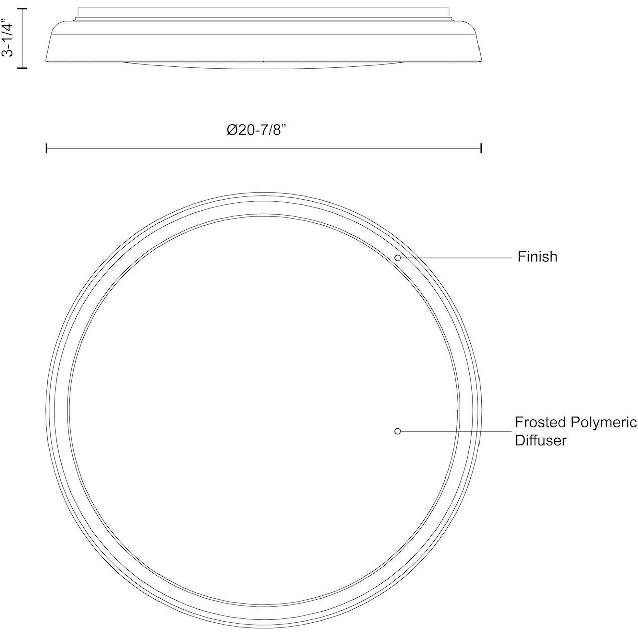 Hampton LED 20.88 inch Clear Flush Mount Ceiling Light
