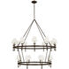 Chapman & Myers Classic LED 57.25 inch Bronze Two-Tier Ring Chandelier Ceiling Light in Linen