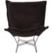 Puff Angora Ebony Scroll Rocker with Cover