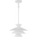 Contemporary 1 Light 14 inch White Pendant Ceiling Light