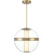 Divinely LED 20.5 inch Celeste Brass Pendant Ceiling Light