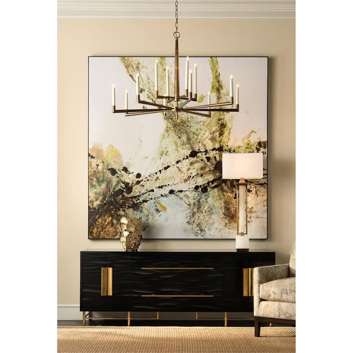 Leah 41.5 inch 100.00 watt Coffee Bronze and White Alabaster Buffet Lamp Portable Light