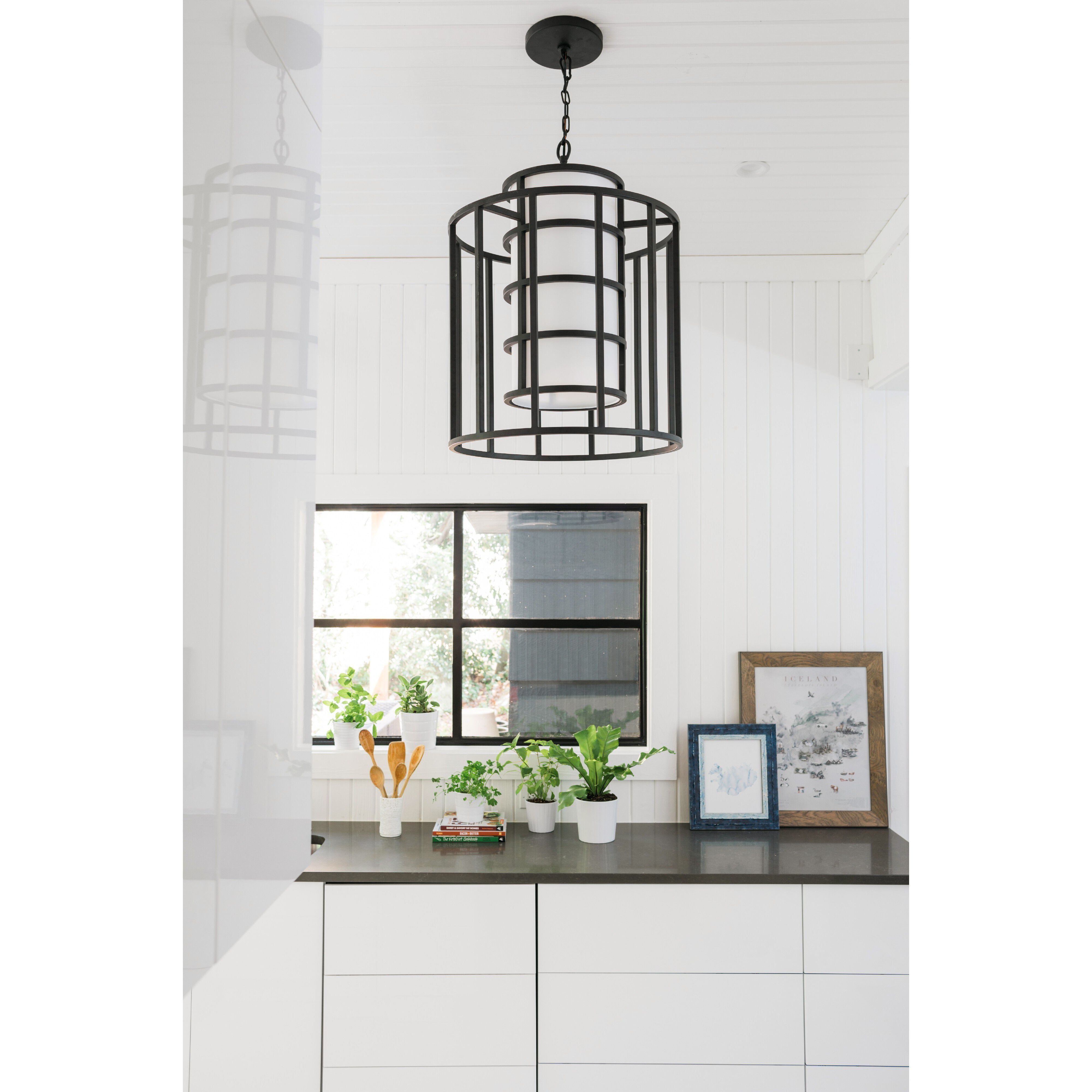 Hulton 6 Light 21 inch Matte Black Lantern Chandelier Ceiling Light