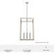 Squire Manor 4 Light 18.25 inch Chrome and Distressed White Pendant Ceiling Light
