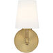 Traditional 1 Light 5.5 inch Natural Brass Wall Sconce Wall Light
