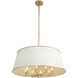Coco 8 Light 32 inch Matte White/French Gold Pendant Ceiling Light