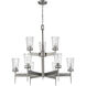 Flair 9 Light 31 inch Antique Nickel Chandelier Ceiling Light in 23