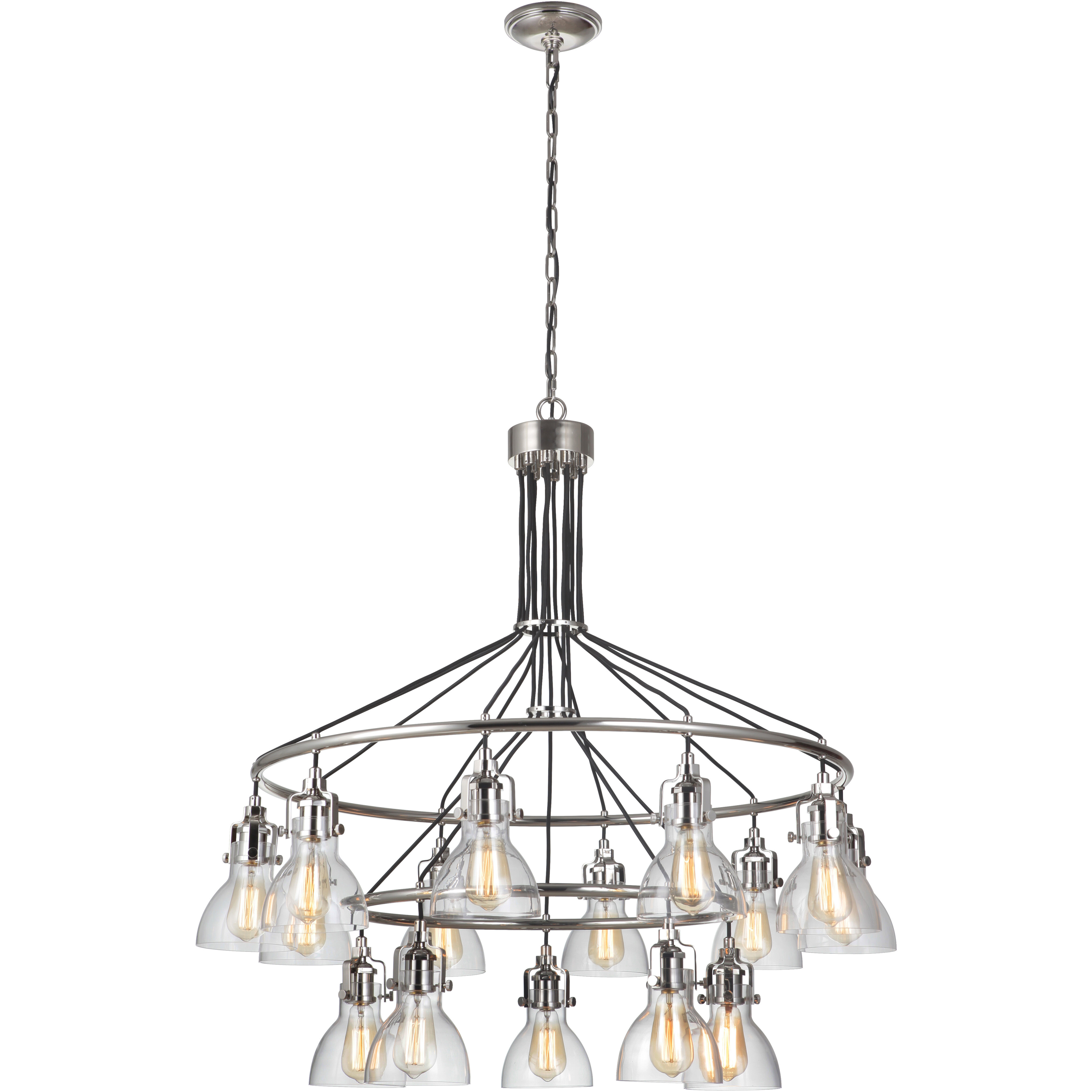 State House 15 Light 42.13 inch Polished Nickel Chandelier Ceiling Light