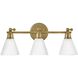 Arti 3 Light 24 inch Heritage Brass Vanity Light Wall Light