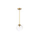 Industrial 1 Light 8 inch Natural Brass Mini-Pendant Ceiling Light