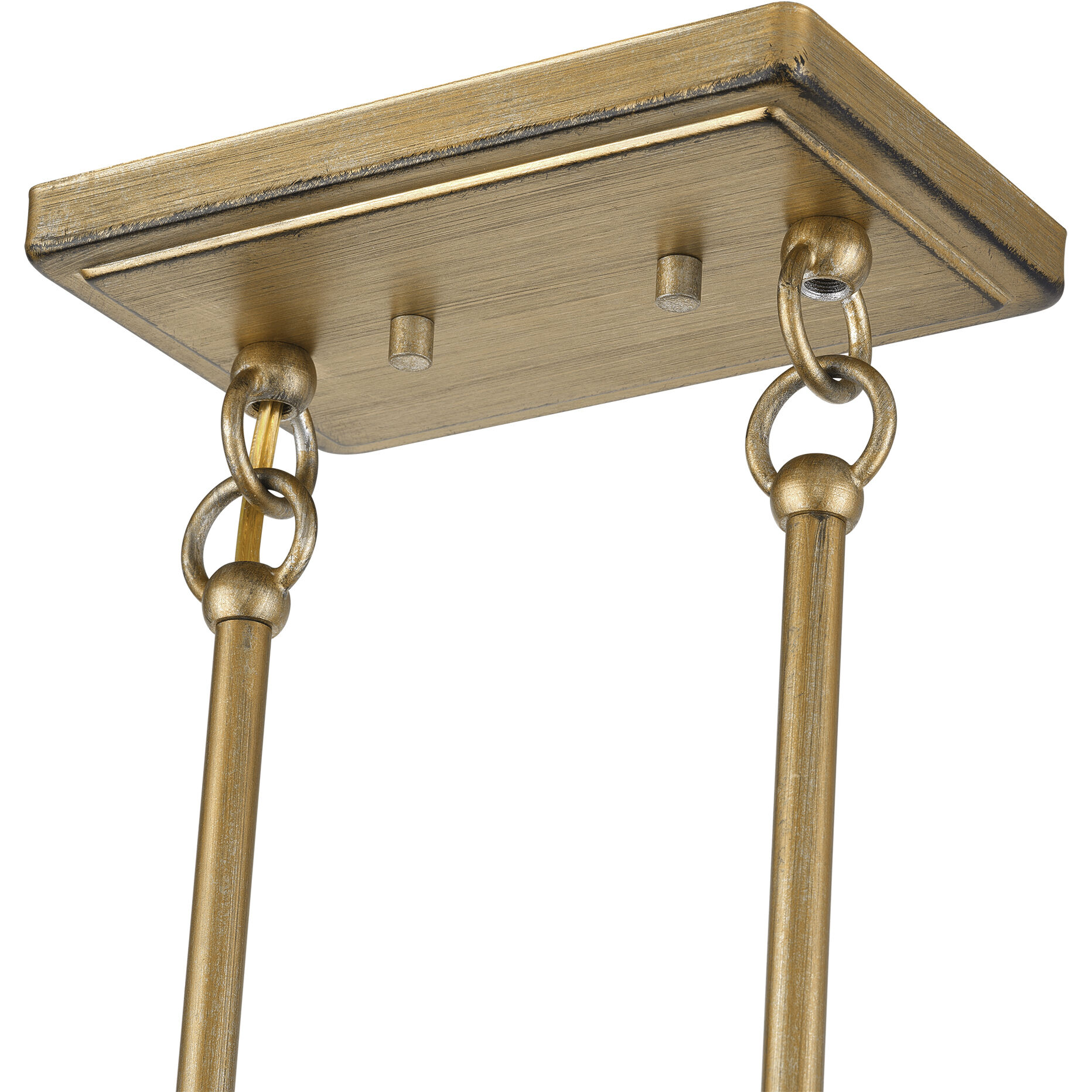 Weavington 4 Light 36 inch Antique Gold Leaf Linear Chandelier Ceiling Light, Large