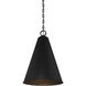 Contemporary 1 Light 18 inch Matte Black Pendant Ceiling Light