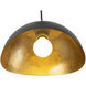 Luna Bella LED 10 inch Matte Black and Weathered Brass Pendant Ceiling Light