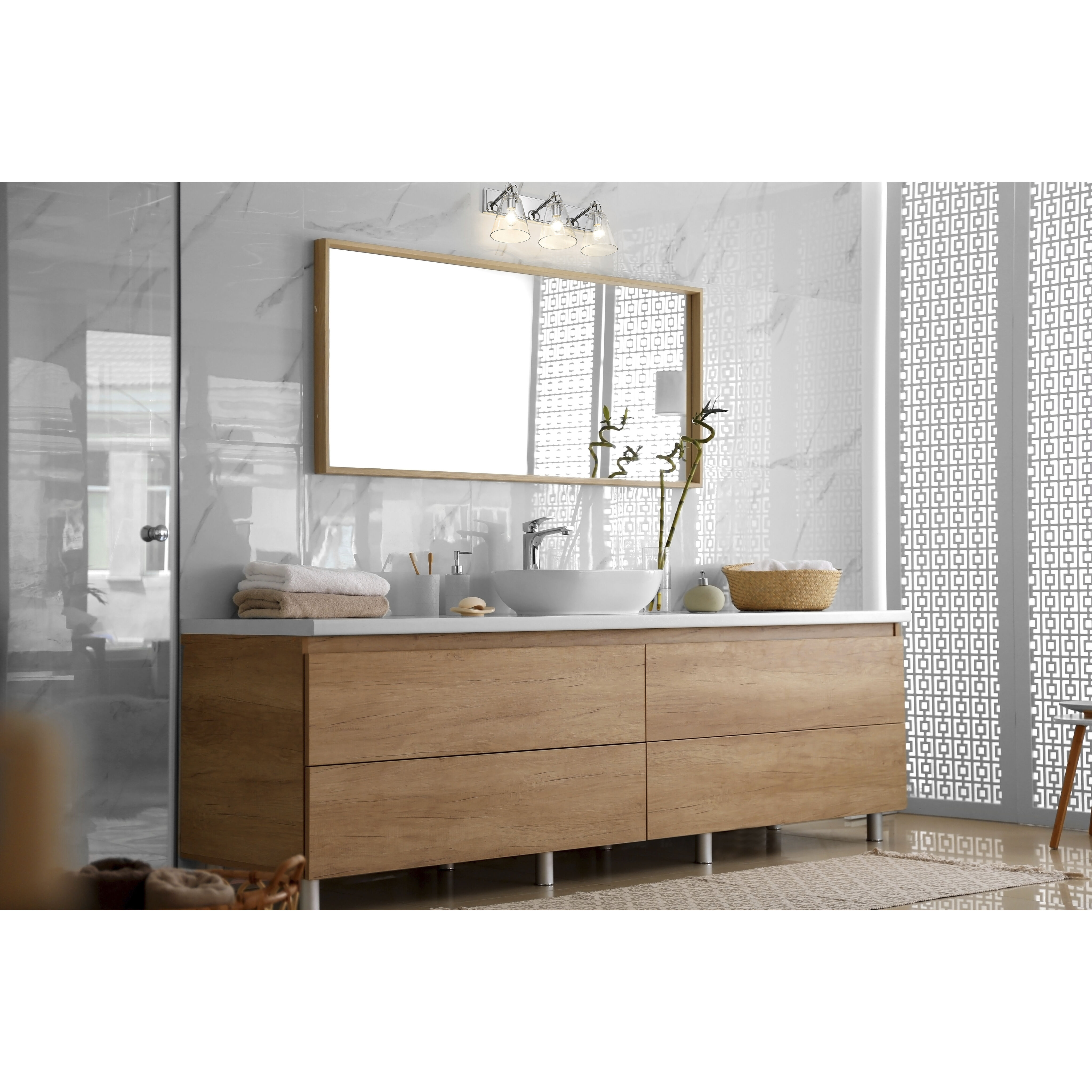 Harper 3 Light 23 inch Chrome Vanity Wall Light in Burnished Silver