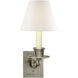 Studio VC Swing Arm Sconce 7 inch 40 watt Antique Nickel Swing Arm Sconce Wall Light in Linen 2