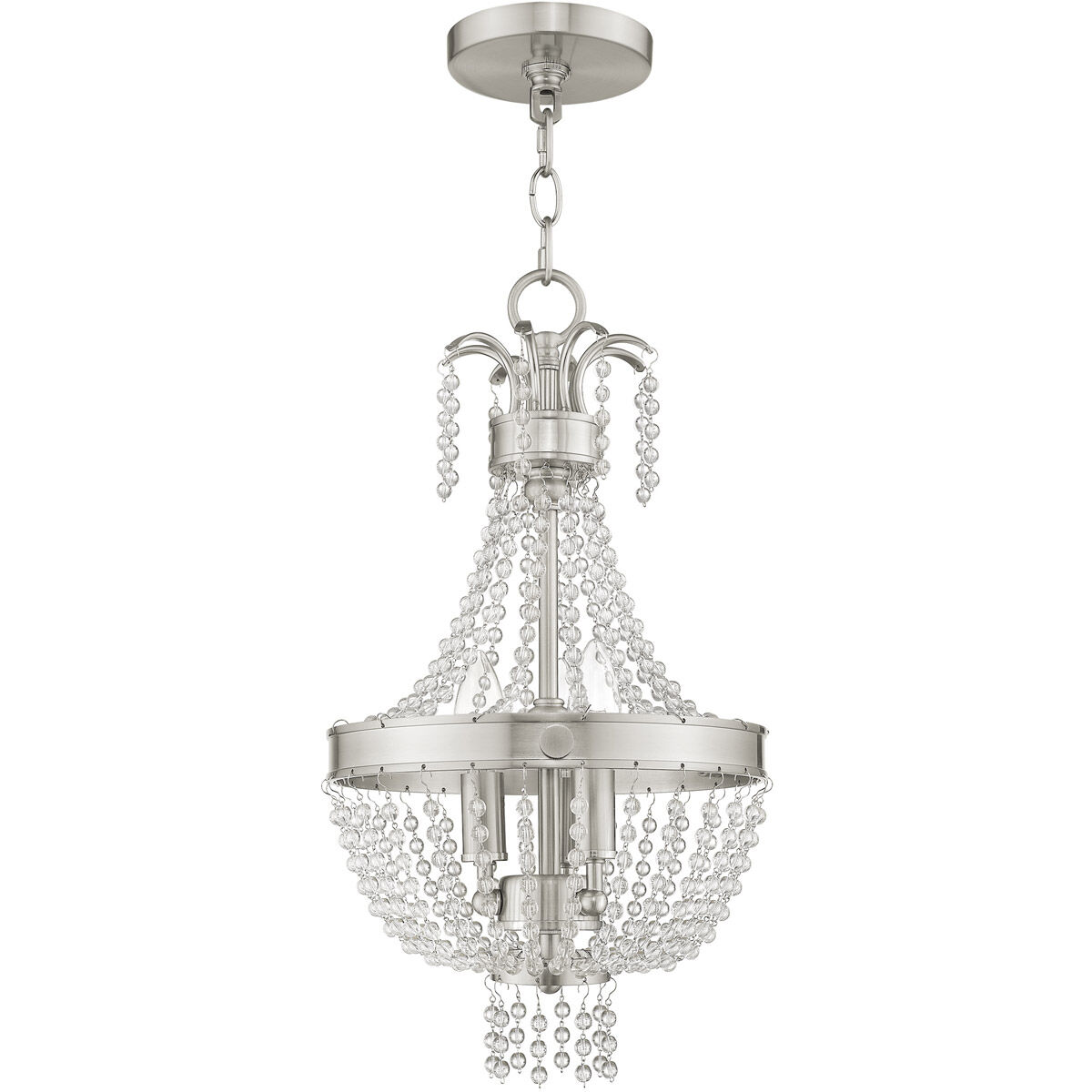 Valentina 3 Light 10 inch Brushed Nickel Pendant Ceiling Light