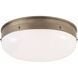Thomas O'Brien Hicks LED 17 inch Antique Nickel Flush Mount Ceiling Light, Medium