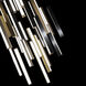 Chaos LED 36 inch Black and Aged Brass Multi-Light Pendant Ceiling Light