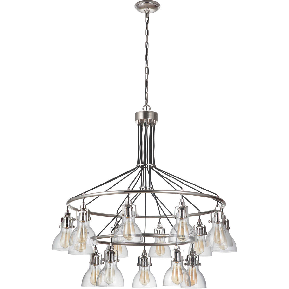 State House 15 Light 42.13 inch Polished Nickel Chandelier Ceiling Light