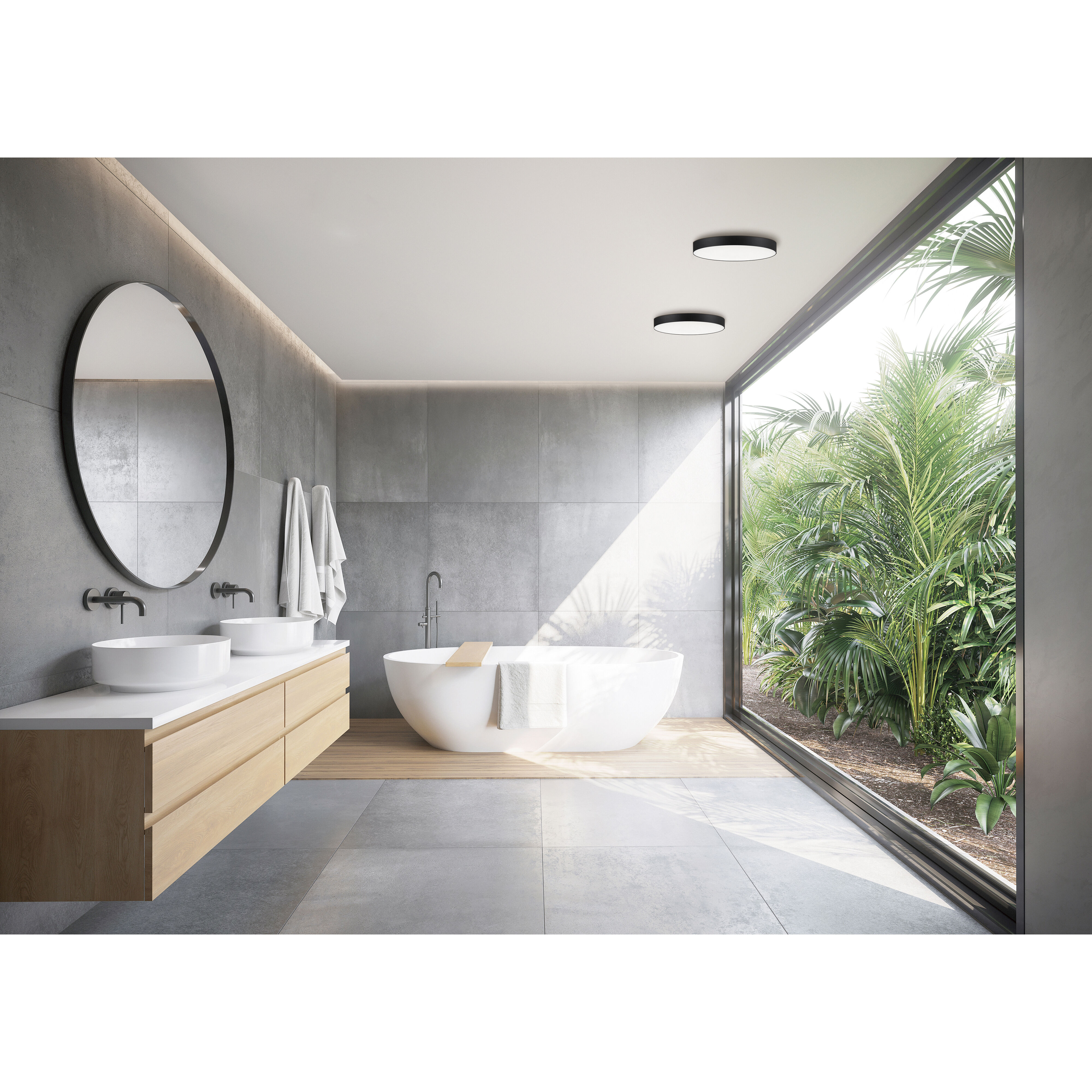 Trim LED 7 inch Black Flush Mount Ceiling Light