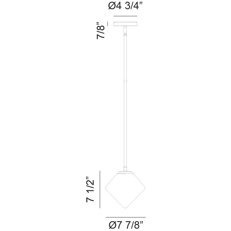 Novo 1 Light 7.88 inch Black Chandelier Ceiling Light in Black and Opal Glass